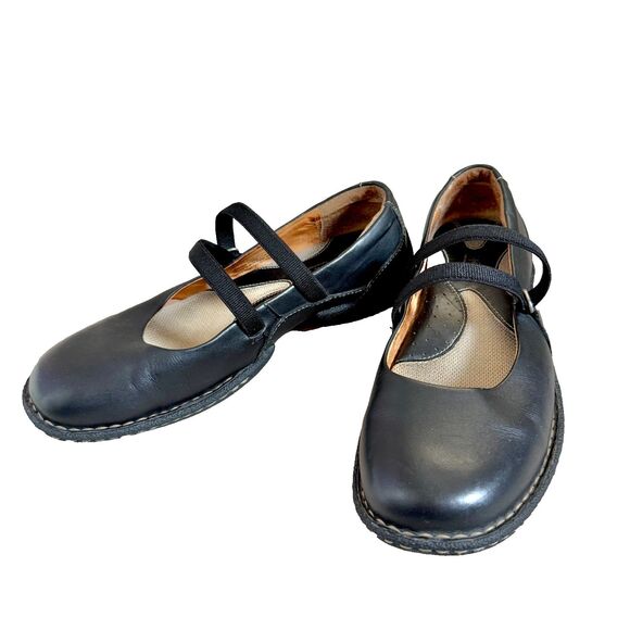 Born black leather Mary Jane comfort shoes womens 9 adjustable strap classic - Picture 1 of 9